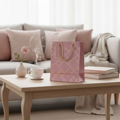 IZELS Premium Luxury Paper Gift Bags-Pink