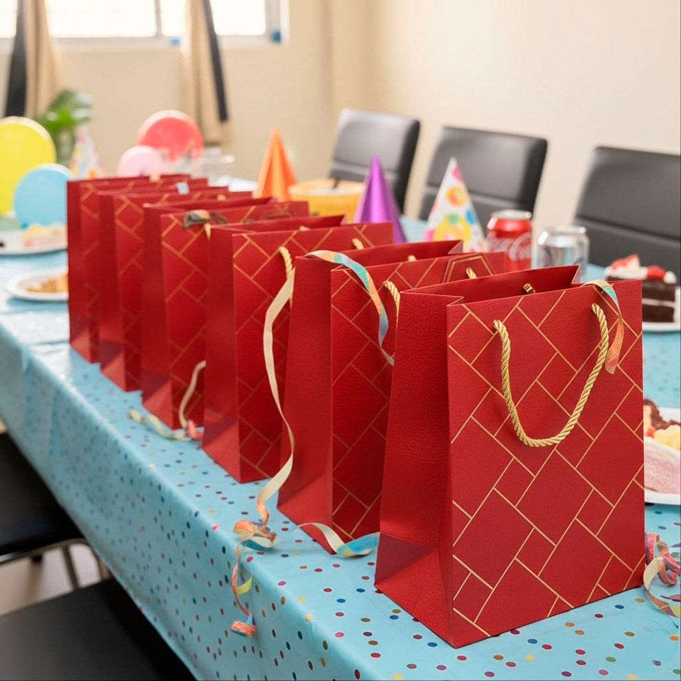 IZELS Premium Luxury Paper Gift Bags-Red