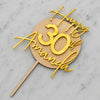 Personalised Gold Mirror Acrylic Cake Topper | Custom Birthday Name & Age Topper