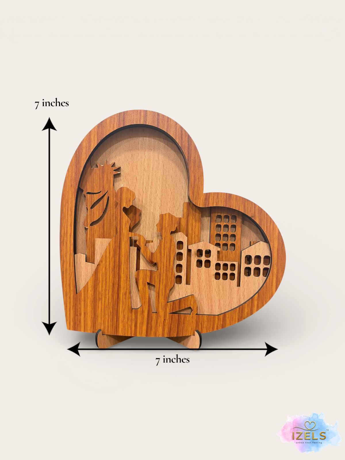 Wooden Heart Silhouette Table Décor - 1