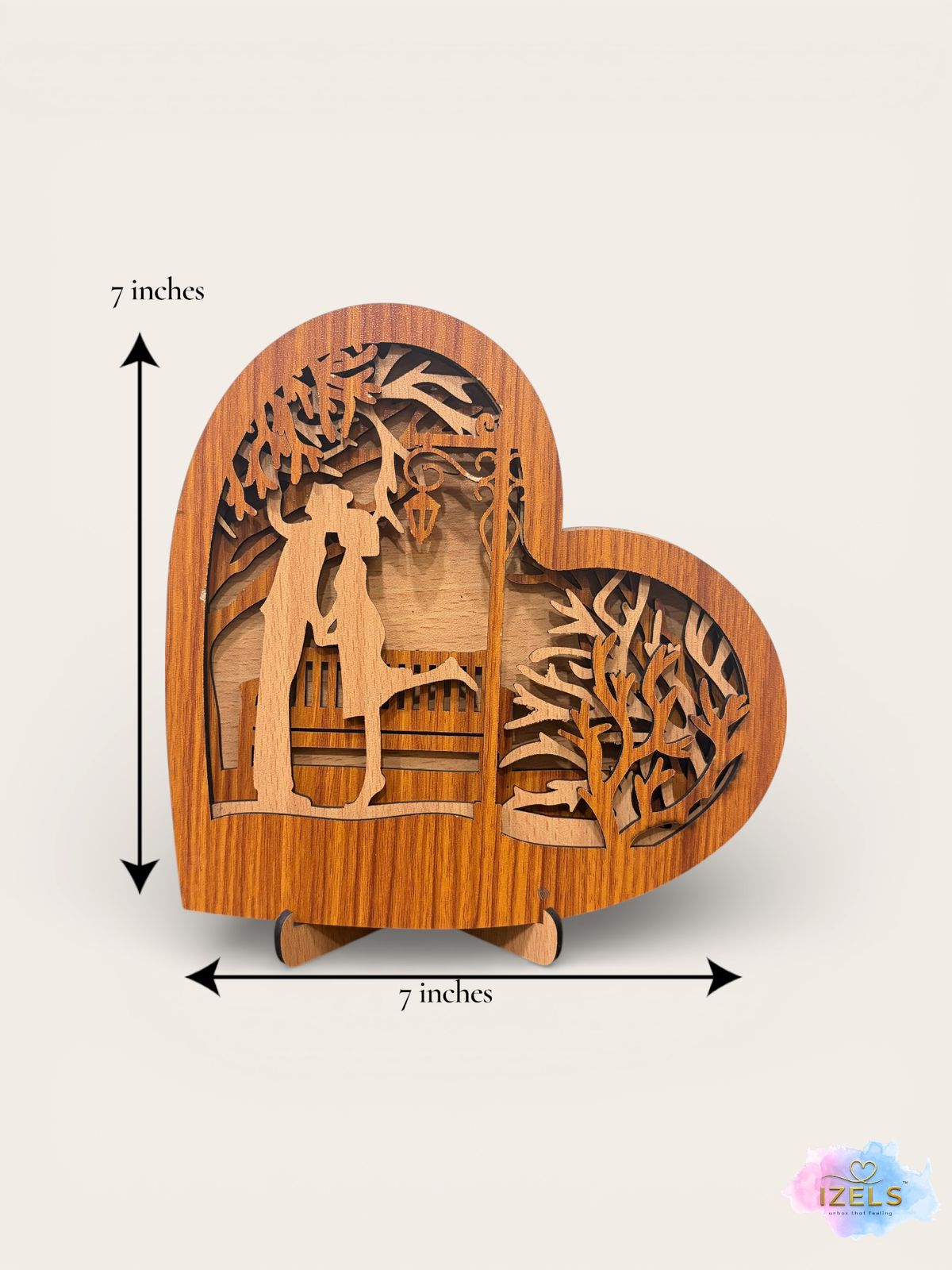 Wooden Heart Silhouette Table Décor - 2
