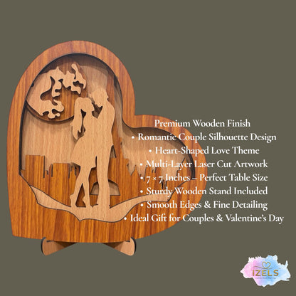 Wooden Heart Silhouette Table Décor - 3
