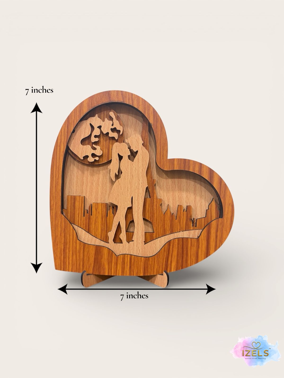 Wooden Heart Silhouette Table Décor - 3