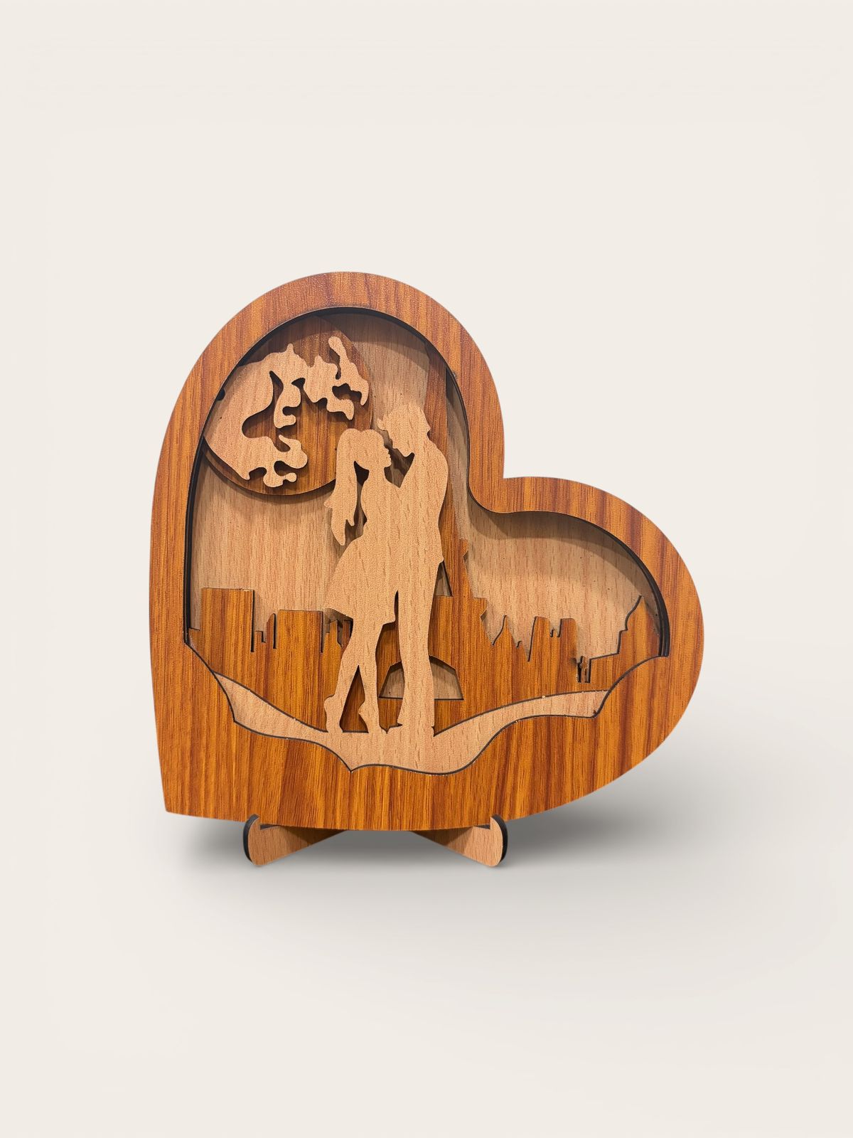 Wooden Heart Silhouette Table Décor - 3