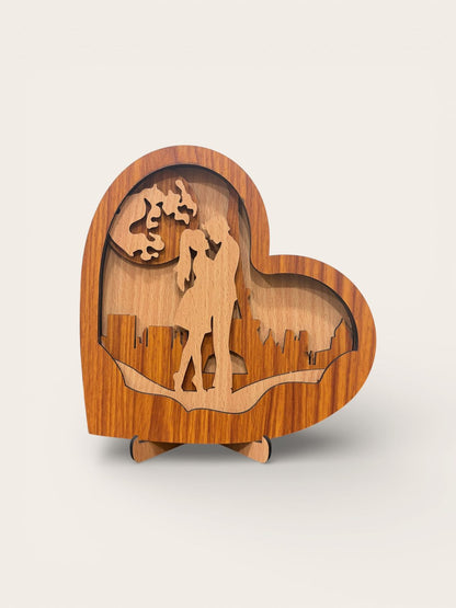 Wooden Heart Silhouette Table Décor - 3