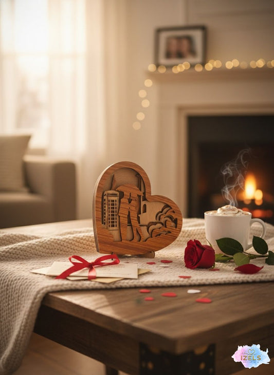Wooden Heart Silhouette Table Décor - 4