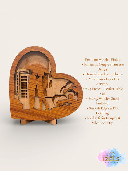 Wooden Heart Silhouette Table Décor - 4