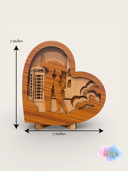 Wooden Heart Silhouette Table Décor - 4