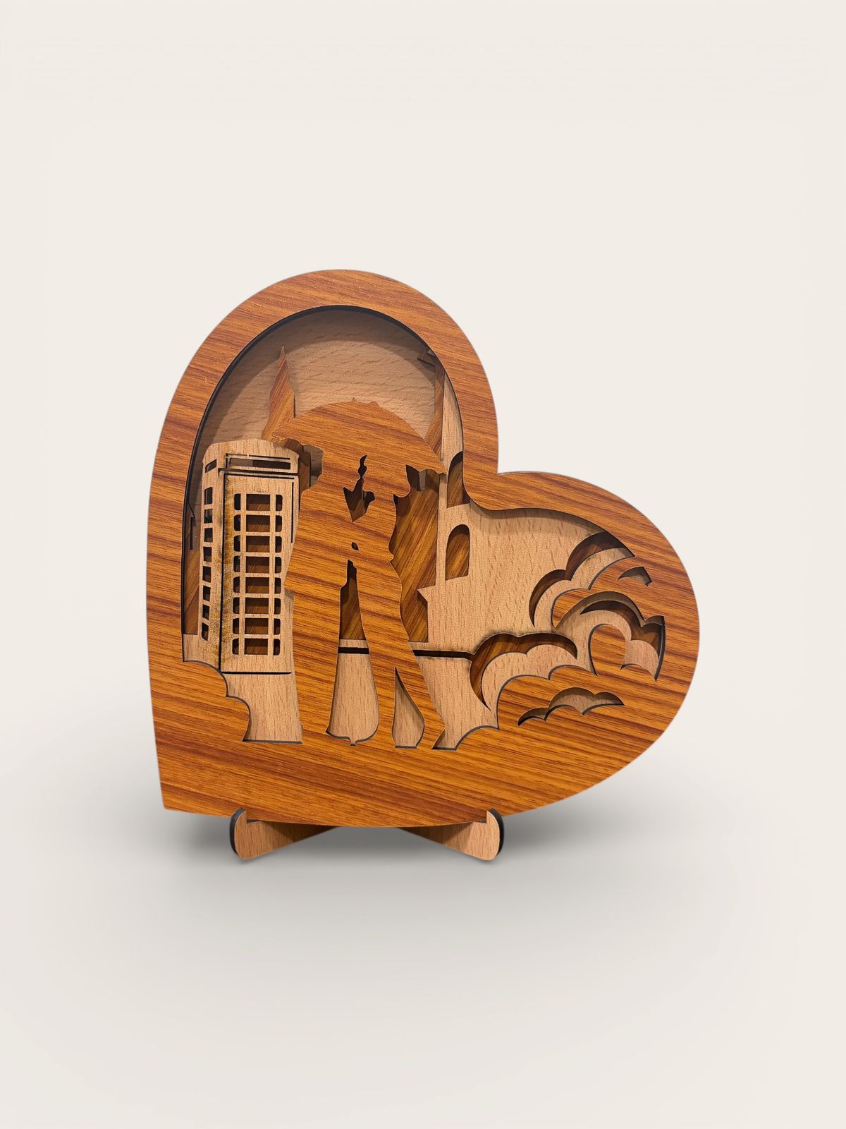Wooden Heart Silhouette Table Décor - 4