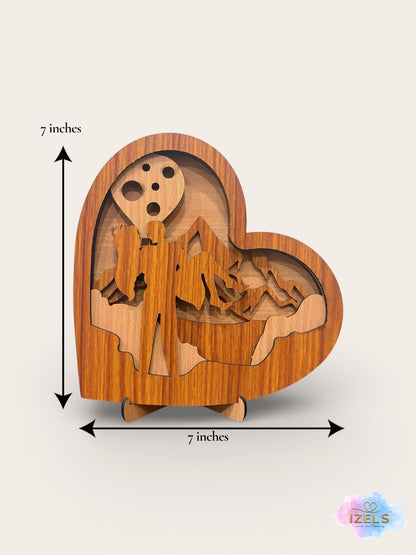 Wooden Heart Silhouette Table Décor - 5