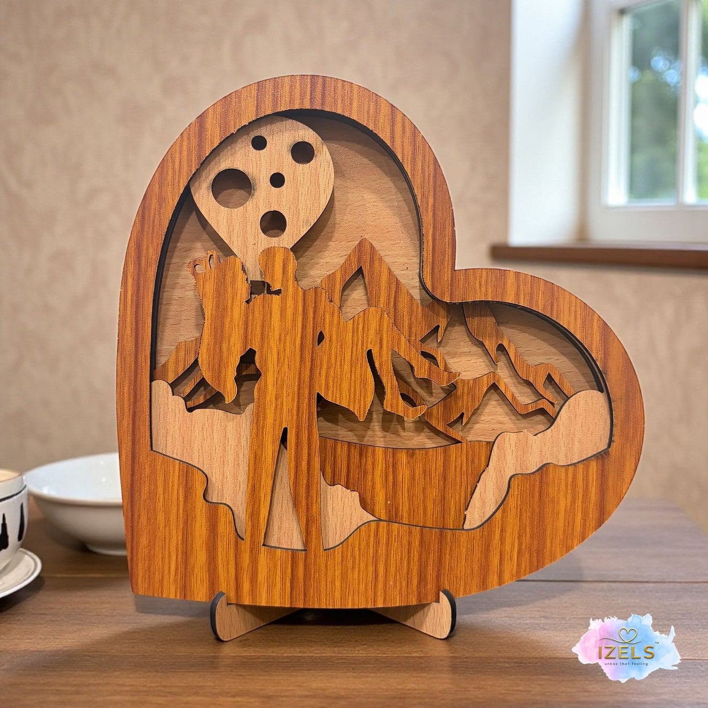Wooden Heart Silhouette Table Décor - 5