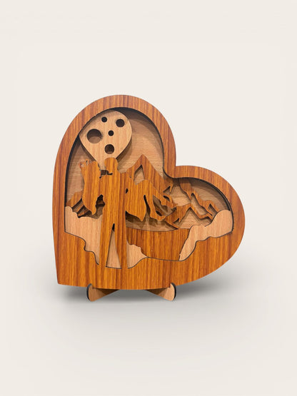 Wooden Heart Silhouette Table Décor - 5