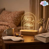 Personalised LED Acrylic Lamp Gift for Mom with Wooden Base – Custom Name Warm White Night Light for Mother, Mummy & Maa