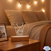 Personalised Engagement LED Acrylic Lamp with Wooden Base – Custom Couple Name & Date Heart Night Light Gift for Engagement, Wedding & Anniversary