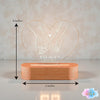 Personalised Engagement LED Acrylic Lamp with Wooden Base – Custom Couple Name & Date Heart Night Light Gift for Engagement, Wedding & Anniversary