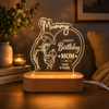 Personalised Mummy LED Acrylic Lamp with Wooden Base – Custom Birthday Gift for Mom, Mother & Maa | Warm White Night Light