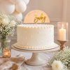 Hello Baby Cake Topper – Laminated Wooden Baby Shower Cake Topper with Golden Acrylic Baby