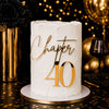 Personalised Gold Mirror Acrylic Cake Topper | Custom Chapter Age Birthday Topper