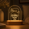 Personalised LED Acrylic Lamp Gift for Mom with Wooden Base – Custom Name Warm White Night Light for Mother, Mummy & Maa
